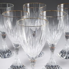 Christofle France Cathédrale Basilique Crystal Red Wine Glass 6pc Lot 7.25″h