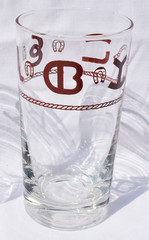 Libbey – BAMCO – MCM – WESTERN BRANDING DECALS – GLASS w/LEATHER HOLDER