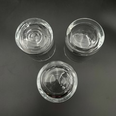 (3) Etched Short Rocks Glasses – Dots, Lines & Swirl – 8 oz – Cheers Style