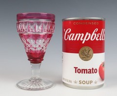 Set 11 Vintage 3oz Cranberry Cut Crystal 4.25″ Cordial Sherry Port Wine Glasses