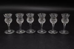 Edinburgh Crystal Thistle Cordial Glasses SIGNED 3 3/8″ – Set of 6