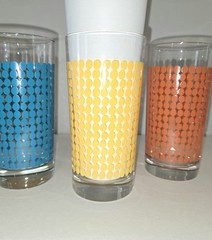 Libbey Glass Tumblers RARE Vintage MCM Original Dot Pattern Set Of 4