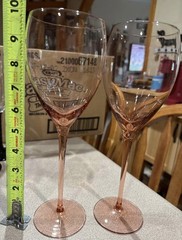 Vintage Mikasa Elite Pink Wine Glass -set Of 2