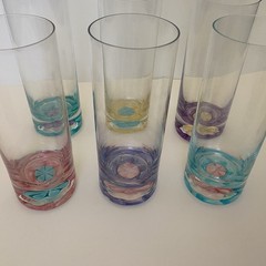 Set Of 6 STUNNING Zombie Crystal Drinking Glasses Made In France 6.75”