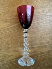 Baccarat Vega Fortissimo Red Wine Glass Pair Set Crystal Goblets Unused Japan