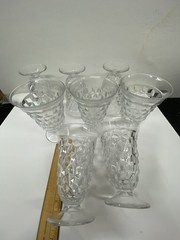 AMERICAN FOSTORIA CUBE – EIGHT 5 3/4 FOOTED TUMBLER-ICE TEA