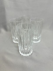 Set of 4 Mikasa Marquis Crystal Highball Tumbler Glasses Full Vertical Cut