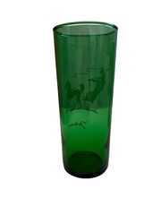 Vintage Anchor Hocking Green Glasses (2) The Hansom & Gas Buggy 6 ½” Tall Hiball