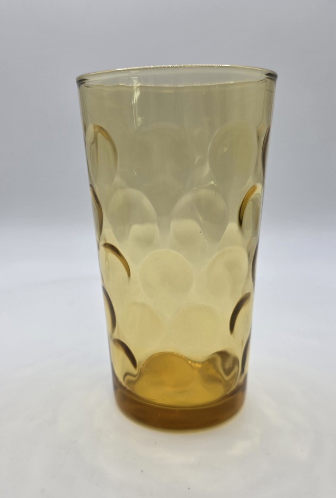 Vtg Hazel Atlas Amber El Dorado Optic Dot Coin Glass 5″ Replacement