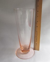 Vintage Pink Depression Glass Footed Parfait Iced Tea Tumbler Fluted Vase 8.5″