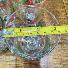 Libbey Glass Company Vtg Christmas Holly & Berries Water Wine Goblets Set Of 6