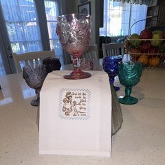 Vintage Madonna Iridescent Pink Goblet — Embossed Floral Pattern