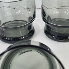Set of 5 Libbey Smoke Gray 8 oz Juice Bourbon Whiskey Glasses Stackable Low Ball