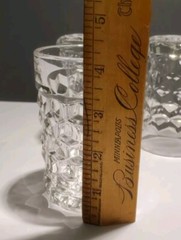 Vtg Fostoria Clear Glass Diamond Pattern 4.25 in. Juice Glass Tumbler Set of 4