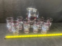 Coca-Cola Pitcher with 8 glasses COKE set