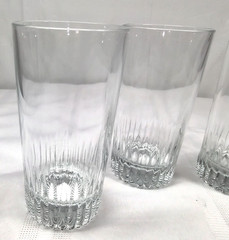 Vintage Anchor Hocking Stanford Tumblers Glasses Lot of 4 Clear Glass Weighted
