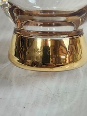 Anchor Hocking Manhattan Old Fashioned Rocks Glasses 22k Gold Bottom Pair of 2