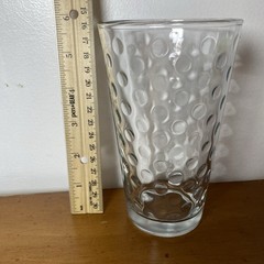 Libby Glasses Tumblers Awa Optic Coin Bubble Dimples Thumbprint 16oz Set Of 8