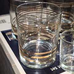 Vintage 6 Piece Monterey Gold Entertainment Set Ice Bucket Old Fashioned Glasses
