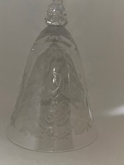 2 Vintage Floral Etched 9-Ounce Crystal 7 1/4″ Tall Water Goblet