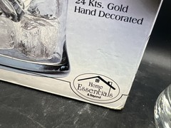 Imperial Crystal Collection Vodka Set 7 Piece 24K Gold Hand Decorated