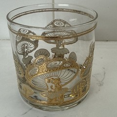 Culver Ltd 22k Gold Mushroom Lowball Drinking Glass (1) Vtg Mid Century MCM Vtg
