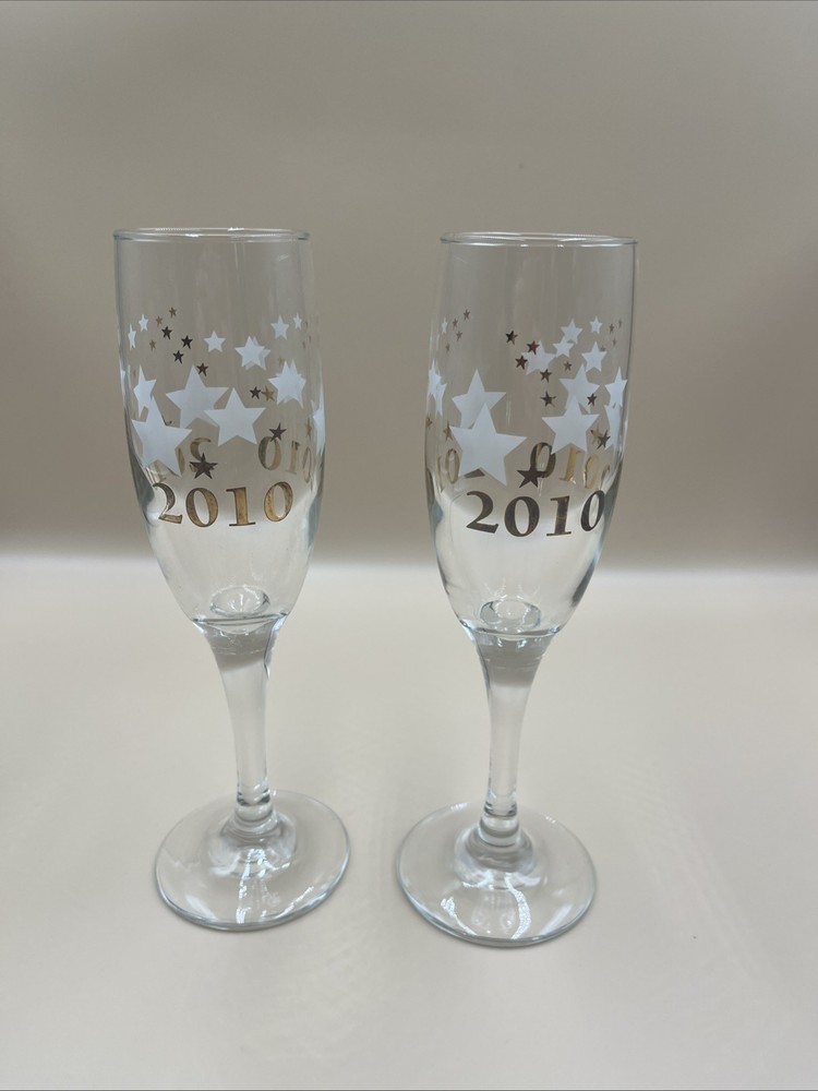 Lot Of 2 2011 Champagne Flutes Glasses