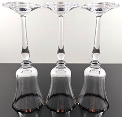 3 Mikasa Jamestown Clear Platinum Trim Wine Glass Set Elegant Optic Stemware Lot