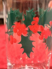 VTG Indiana Glass Christmas Holly Berries Highball Glasses Tumblers Set of 8 MCM