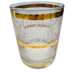 Pair New York Culver 22k Gold Lowball Whiskey Glass Tumblers WTC Twin Towers MCM