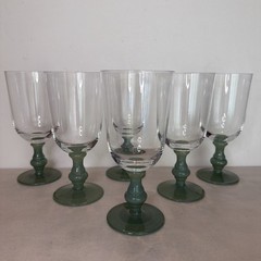 (6) Vintage Isabelle Green Iced Tea Goblets Glasses VILLEROY & BOCH Jade Stamped