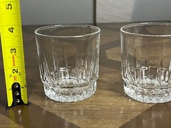 2 Vintage Arcoroc Arc France Whiskey Low Ball Glasses Cut Glass Detail