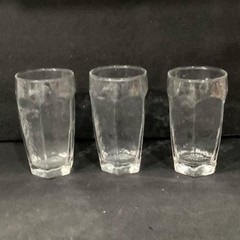 Libbey Chivalry Textured Tumblers, Set of 3, Vintage Clear Glasses, Drinkware