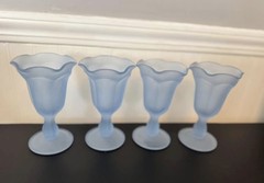 Set of 4 Vintage Carlton Glass Co. Sundae Glasses Vintage 1970s