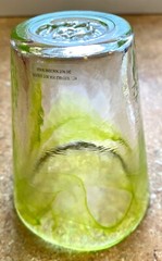 Kosta Boda Green Swirl Mine Tumbler Ulrica Hydman-Vallien UHV Art Glass Sweden