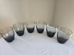 Vintage Libbey Classic Smoke Grey Lowball Glasses 12oz Set Of 6