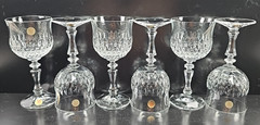 6) Schott Zwiesel Desiree Wine Glasses Set Vintage Crystal Clear Cut Germany Lot