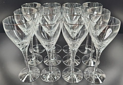 12 Lenox Encore Platinum Wine Glasses Set Elegant Crystal Clear Swirl Stems Lot