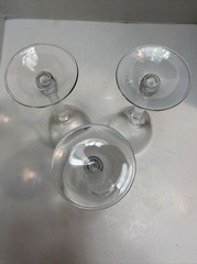 Marc Aurel Crystal Wine Goblet Glass Column Stems Set of 3 New