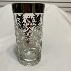 Vintage 1960s Kimiko «Silver Knight» Coat of Arms Highball Glasses Set of Four