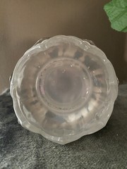 Vtg Westmoreland Frosted Glass Chrome Art Deco MCM Lotus Compote Krome-Kraft