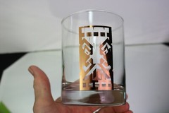 Hawaiian God Tiki Totem Glass Tumbler Old Fashioned Gold Trim Buyer’s Choice