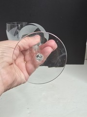 Lenox «Fan Light» Crystal 7-7/8″ Frosted Fans Wine Glass Made USA Mint Set Of 3