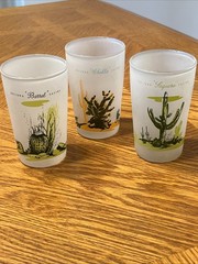 Set 3 Vintage Blakely Oil & Gas Arizona Cactus Frosted Glass Juice Glasses READ