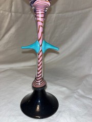 James Van Deurzen matching tulip goblets – Memphis Post Modern Artist Glass