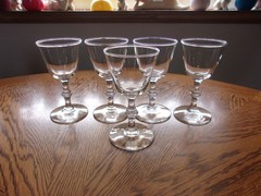 Liquor Cocktail Georgian Wine Blown Crystal Knob Stem 4 Oz – Set of 5
