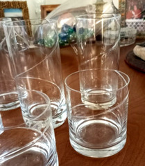 VTG Hand Blown OLD FASHIONED Rocks Glasses HIGHBALL Tumblers POLAND Set Of 6