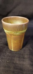 4 ADA clay Frankoma Pottery Tumblers – Prairie Green Wagon Wheel 80c