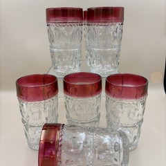 King’s Crown Ruby Red Cranberry Tumbler Glass by Tiffin Franciscan; Set of 8