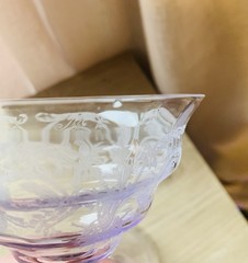 Central Glass Works Lavender Depression Glass Champagne Coupe Tall Sherbet Set 2